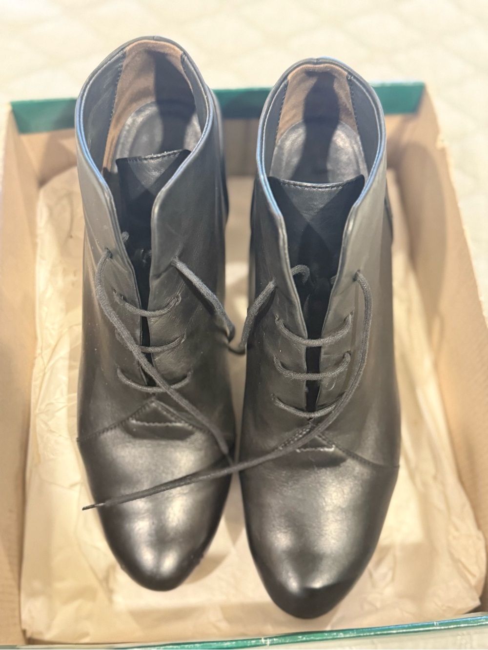 Paul Green Black Lace-Up Ankle Boots